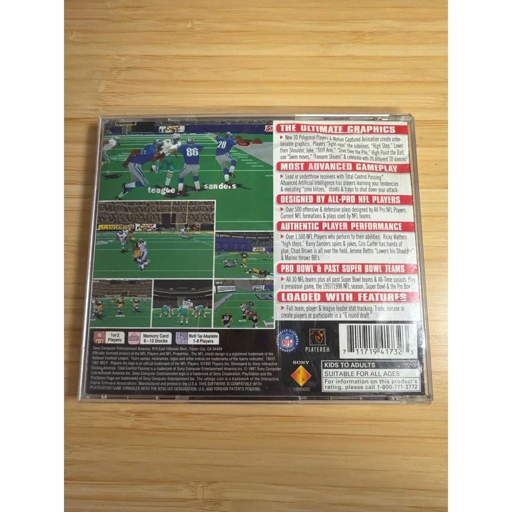 PS1 NFL GameDay 98 CIB Water Damaged Untested Football‎ Game